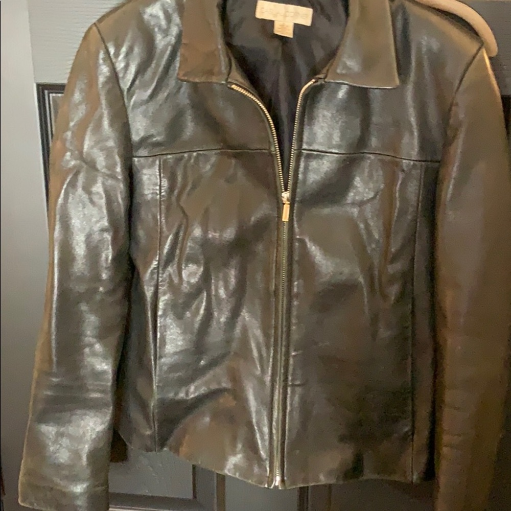 Black leather jacket